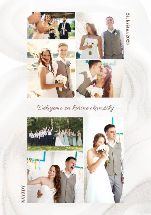Svatební blahopřání 'Děkujeme za krásné okamžiky'